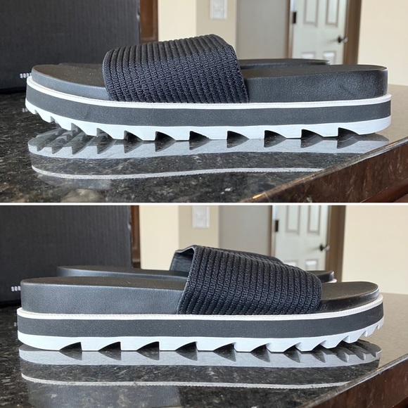 New Sorel Roaming Easy Slide Sandals, Casual Stretch Black Slides, Athleisure - Picture 3 of 14